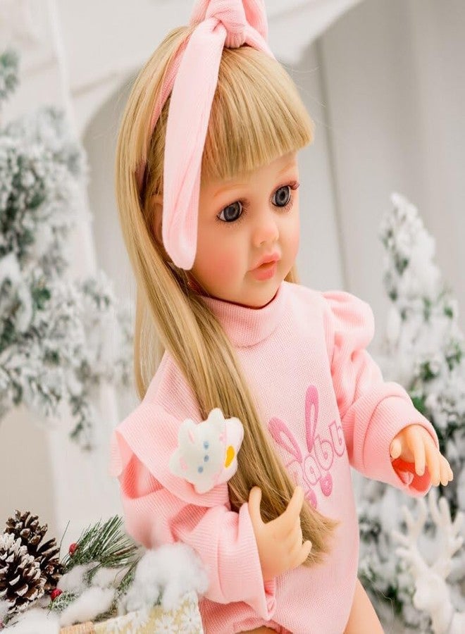 PIPBO Realistic Sound with Sensor & Activities! Lifelike Full Silicone Body Reborn Baby Girl Doll Toy Princess Toddler Bebe with Brown Long Hair Doll Gift for Girls - Image 2